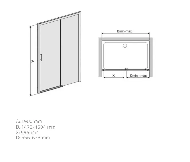 Sprchové dvere D2P/Freezone 150 W0 Glass Protect,2