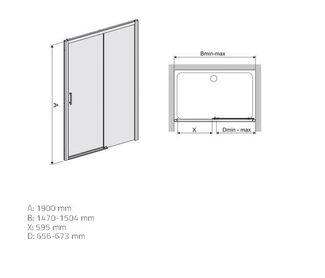 Sprchové dvere D2P/Freezone 150 W0 Glass Protect,2