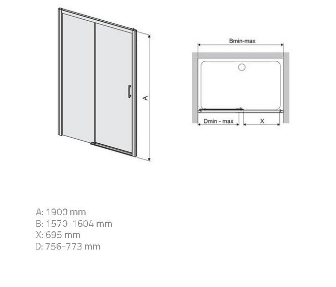 Sprchové dvere D2L/Freezone 160 W0 Glass Protect,2