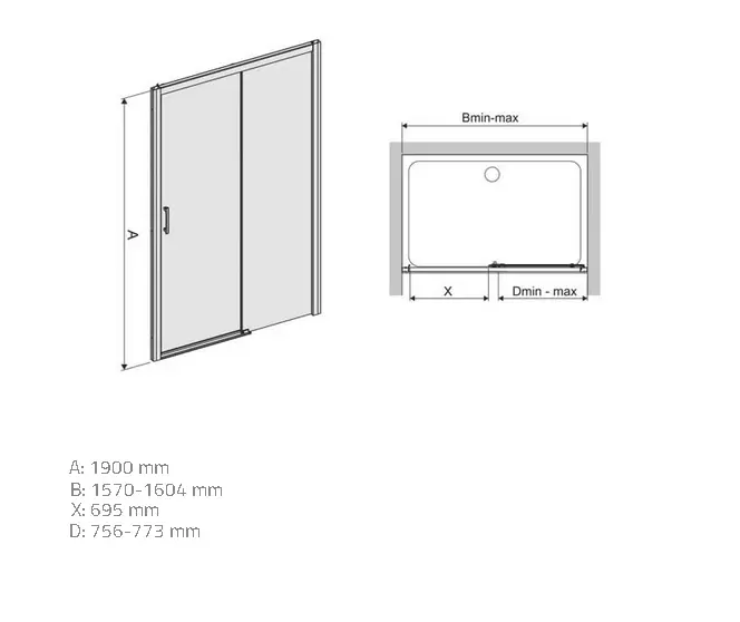 Sprchové dvere D2P/Freezone 160 W0 Glass Protect