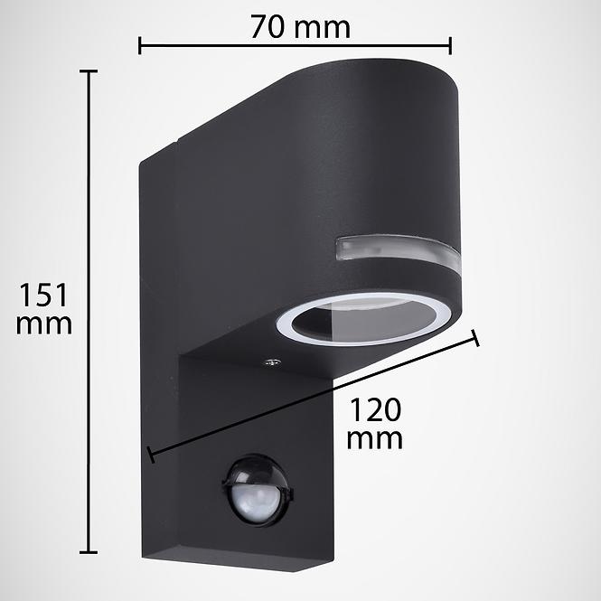 Nástenná lampa Forest S 03601G U10 C so senzorom pohybu K1