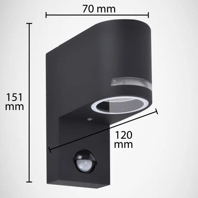 Nástenná lampa Forest S 03601G U10 C so senzorom pohybu K1,2