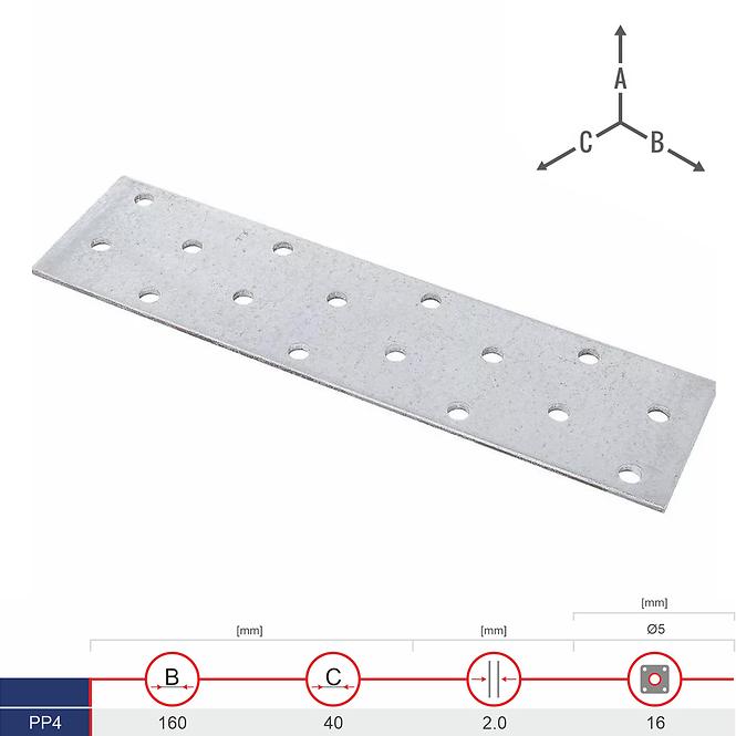 Plochá Spojka PP4 160x40x2.0