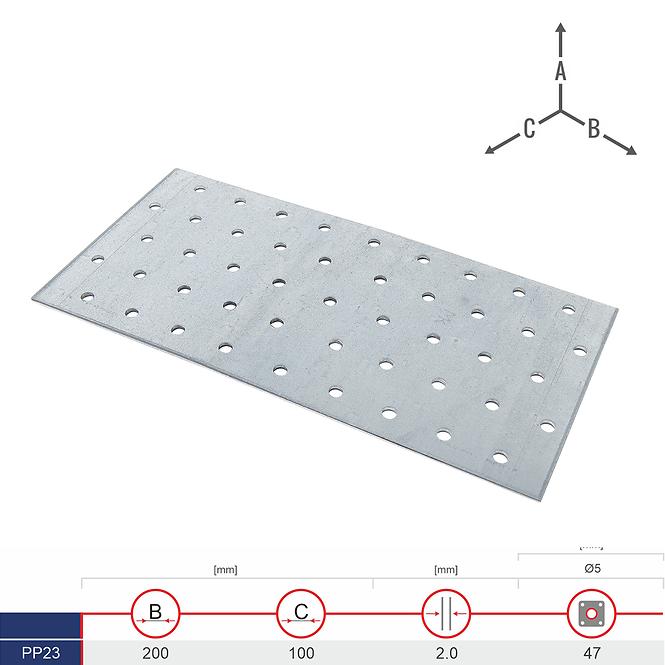 Plochá Spojka PP23 200x100x2.0