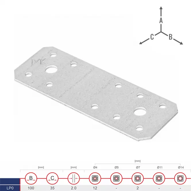 Plochá Spojka LP0 100x35x2.0,2