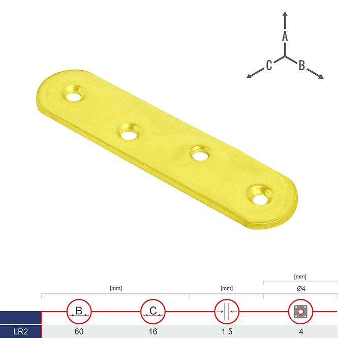 Plochá Spojka LR2 60x16x1.5