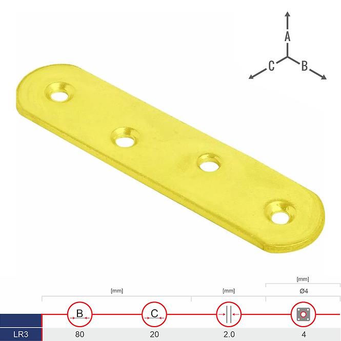 Plochá Spojka LR3 80x20x2.0