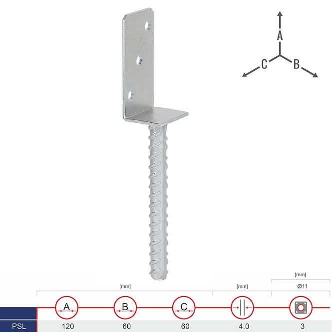 Pätka Stĺpíka Typ „L” PSL 60x120x60x4.0
