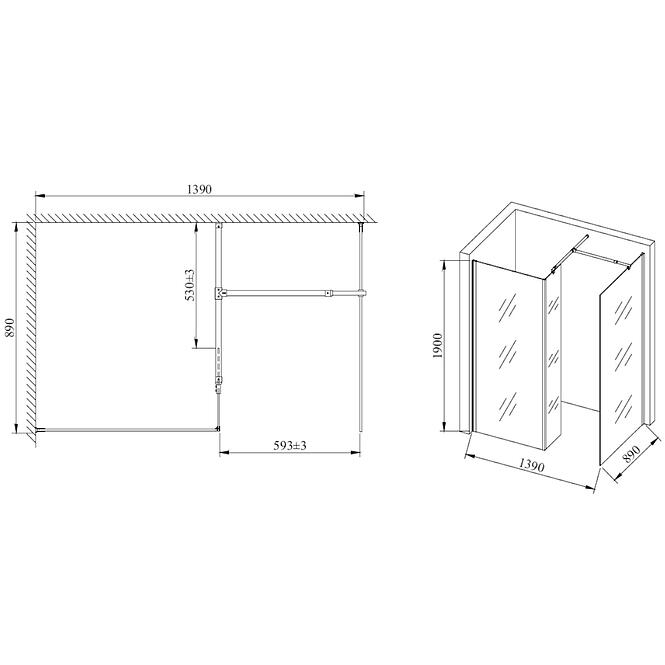 Sprochová Stena Walk-In Ibiza,3