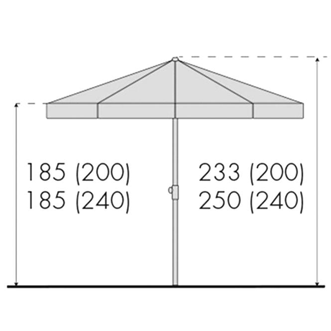 Plážový slnečník MEXICO 200 cm prírodná,2