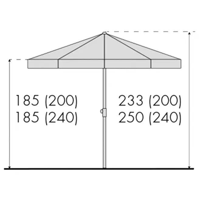 Plážový slnečník MEXICO 200 cm oranžový