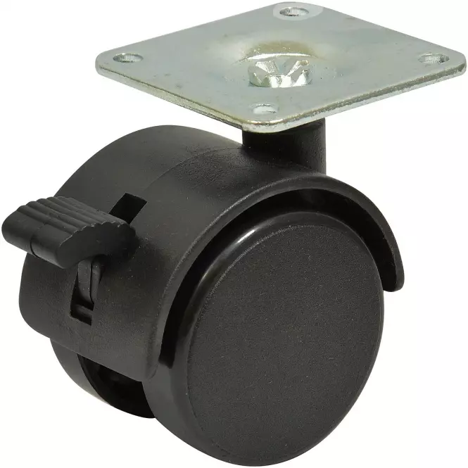 Nábytkové koliesko 40 mm/25 kg s doštičkou, brza