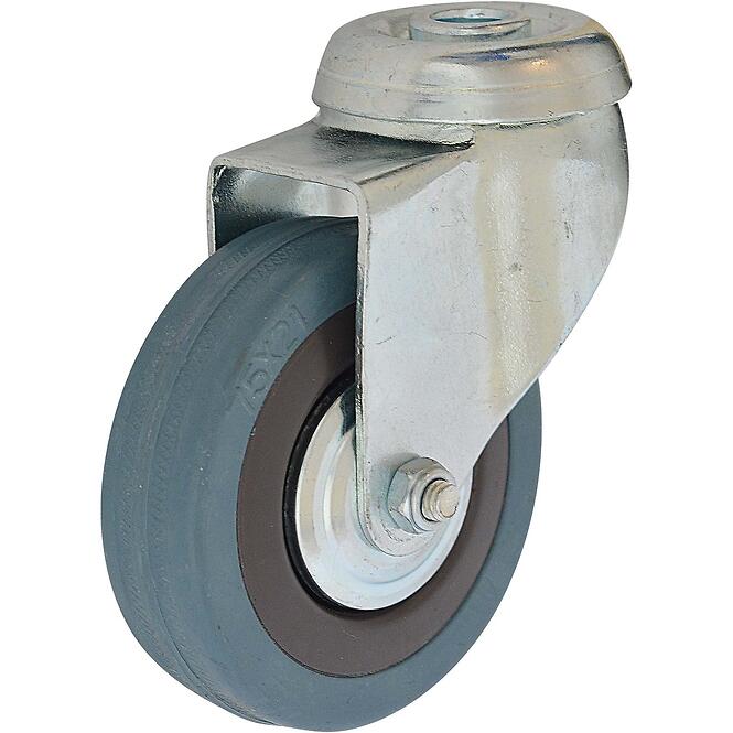 Otočné pojazdné koliesko 50 mm/40 kg montážny otvor, sivá guma