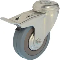 Otočné pojazdné koliesko s brzdou 50 mm/40 kg montážny otvor, sivá guma