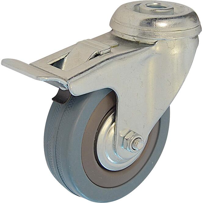 Otočné pojazdné koliesko s brzdou 50 mm/40 kg montážny otvor, sivá guma