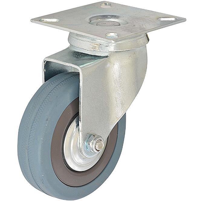 Otočné pojazdné koliesko 75 mm/50 kg montážna doska, sivá guma