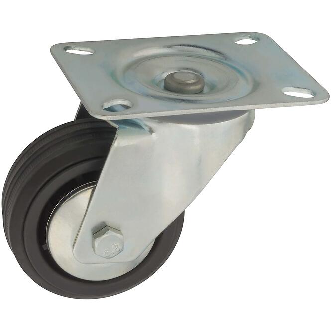 Pojazdné koliesko, čierne koleso 80 mm/80 kg, otočná doska
