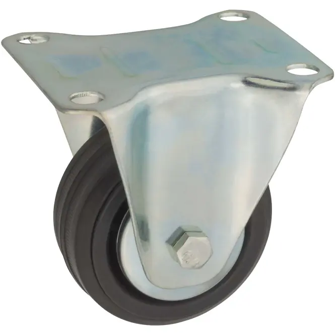 Pojazdné čierne koleso 80 mm/80 kg, doska pevná