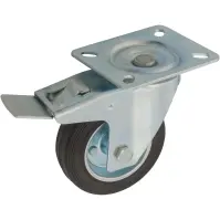 Pojazdné čierne koleso 100 mm/100 kg, otočná doska