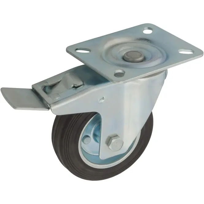 Pojazdné čierne koleso 100 mm/100 kg, otočná doska