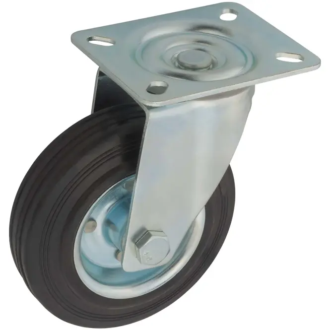 Pojazdné koliesko, čierne koleso 125 mm/125kg, doska otočná