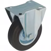 Nábytkové koliesko čierne  125 mm/125 kg, doska pevná