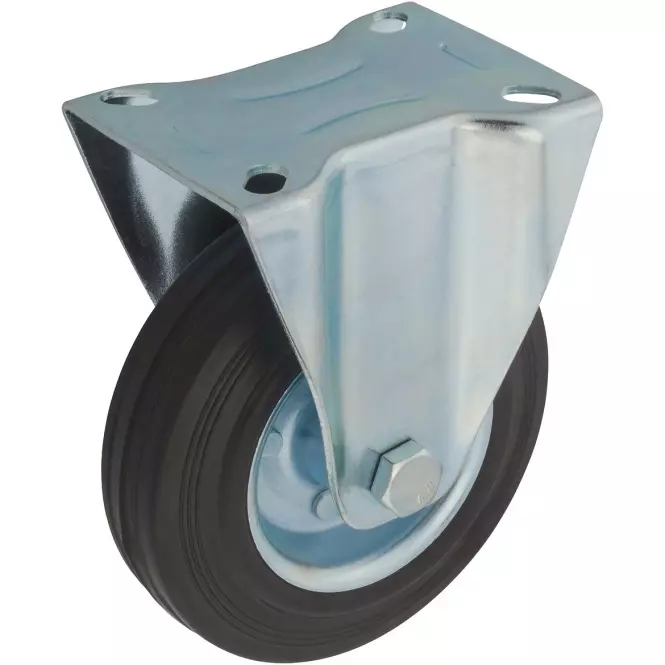 Nábytkové koliesko čierne  125 mm/125 kg, doska pevná