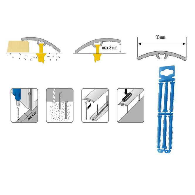 Profil ochranný zatlačovací PVC LW 30 0,9m dub vidiecky