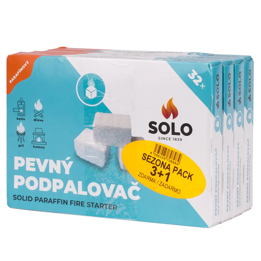 SOLO Pevný podpalovač parafínový 3+1 zdarma