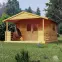 Domček Zuzia II 4x3m + terasa 4x2m s oknom, 34mm, s podlahou,3