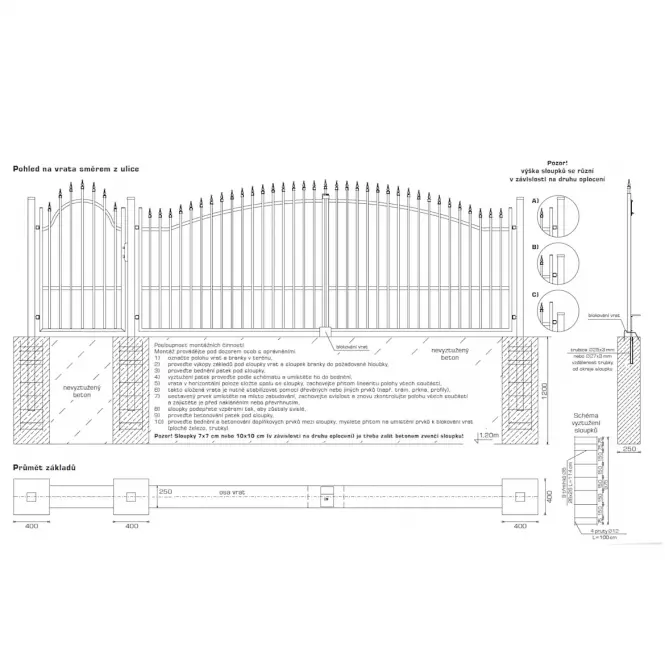 Plotový diel Brema 117,5x200 ral9005 w6161