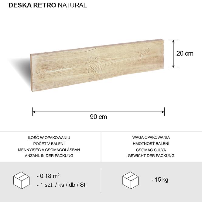 Betónová Doska Terasová Retro Natural 90x20x4cm,3