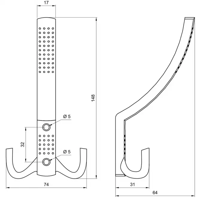 Vešiak w001/wp11 chróm,2