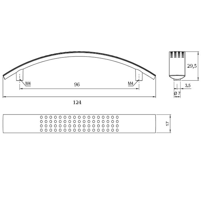 Rukoväť – A004-96-UN87/chróm