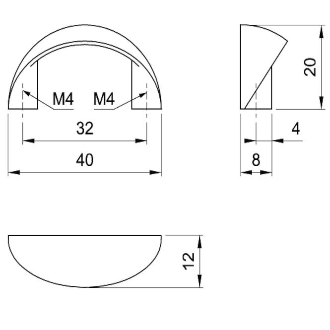 Rukoväť – A027-32-UN01/mat chróm