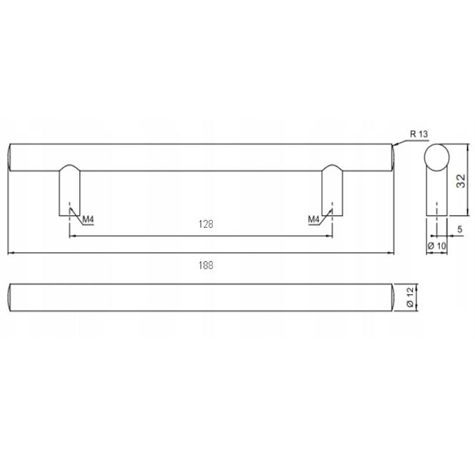 Rukoväť-A100/L-128/188MM BSN,2
