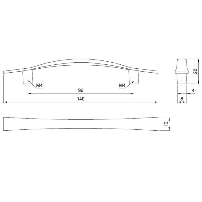 Rukoväť A002-96 chróm,2