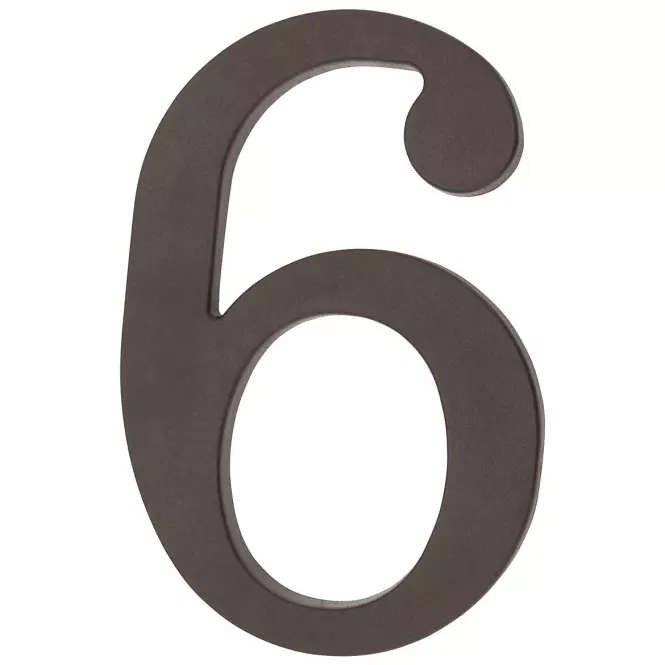 Číslica 6 plastová hnedá 18 cm