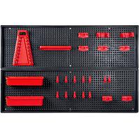 Perforovaný panel na náradie červený 800x250x500mm
