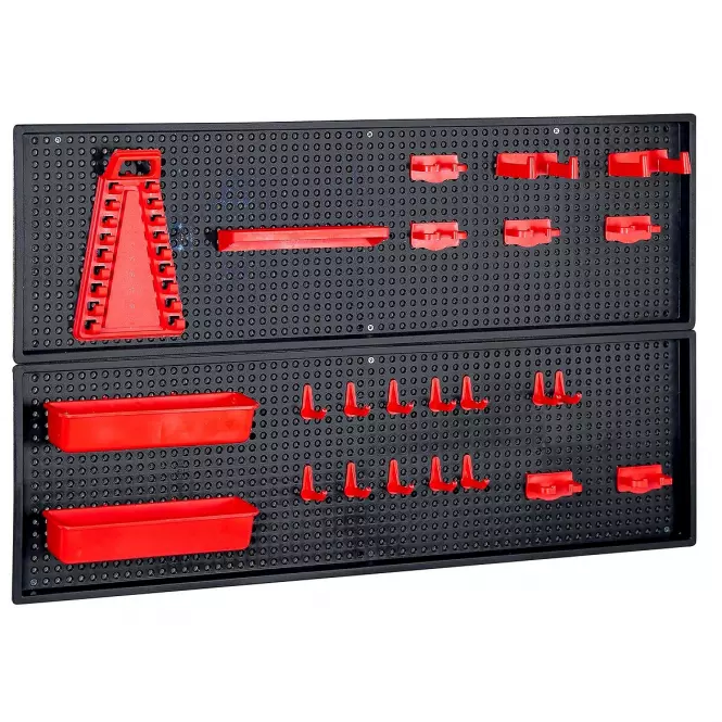 Perforovaný panel na náradie červený 800x250x500mm,2