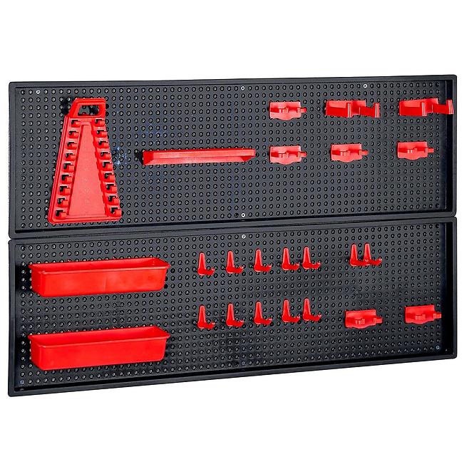 Perforovaný panel na náradie červený 800x250x500mm,2