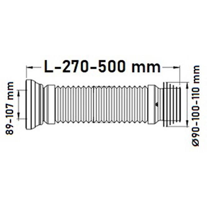 Spojka WC kolenová Mini 90 24091a