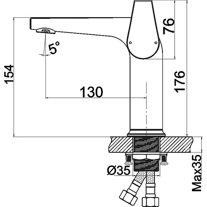 Nobless Vision X Batéria umývadlová bez výpuste 42001/1,0