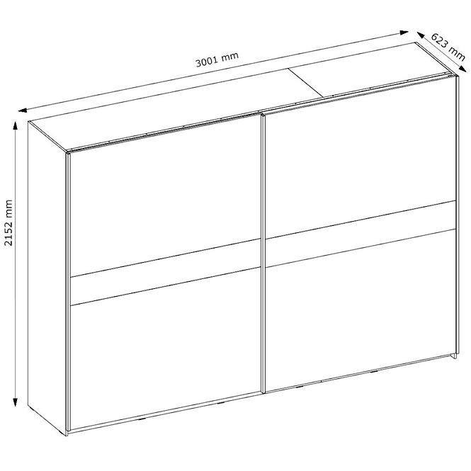 Skriňa Gamma 300 cm dub wotan/biela