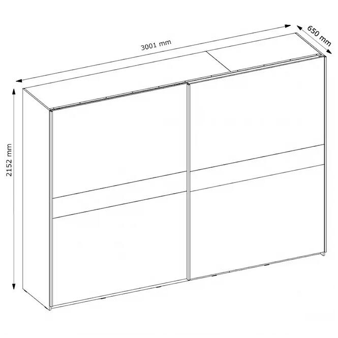 Skriňa Gamma 300 cm dub wotan/biela