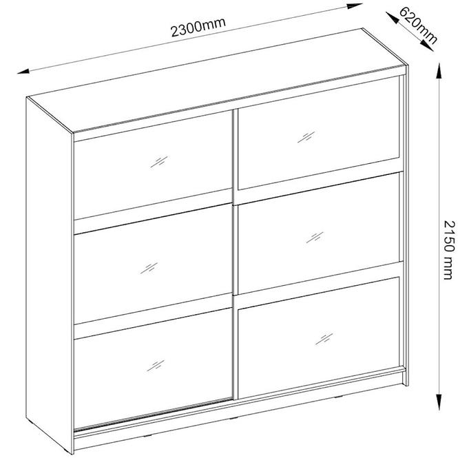 Skriňa Togo 12 230 cm dub