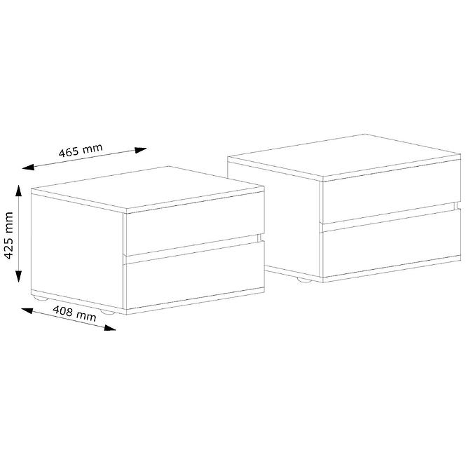 Nočný stolík 2KS Togo 23 dub welington