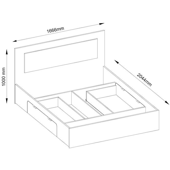 Posteľ 160x200 cm Togo 51 + zásuvky dub welington