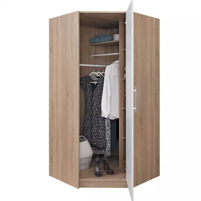 Skriňa Smart SR4 95 cm dub sonoma/biela,2