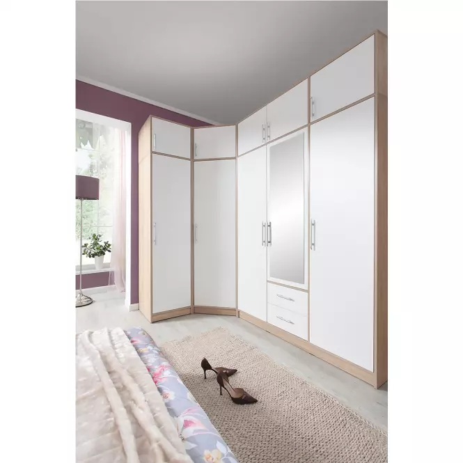 Skriňa Smart SR4 95 cm dub sonoma/biela,3